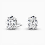 18k Solid Gold Oval Cut Natural Diamond Wedding Stud Earrings - View 7 | Riyanika Jewels