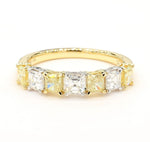 14K 1.53ct Lab Grown Yellow Diamond Cushion Cut Cocktail Band