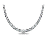 14K Solid Gold Lab Grown Diamond Graduated Tennis Necklace