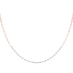 18K Solid Gold 0.75 CTW Natural Diamond Paperclip Chain Necklace - Side View | Riyanika Jewels