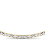 18K Solid Gold Half-Eternity Natural Diamond Bar Necklace - Alternate Angle | Riyanika Jewels