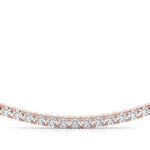 18K Solid Gold Half-Eternity Natural Diamond Bar Necklace - View 7 | Riyanika Jewels