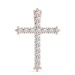 18K Solid Gold 16 Stone Lab Grown Diamond Cross Pendant - Detail | Riyanika Jewels