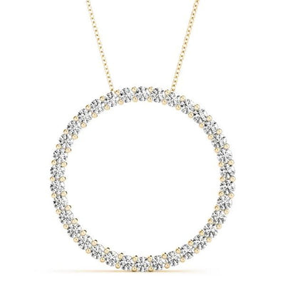 14K 1ct Natural Diamond Pendant Necklace