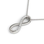 18K Solid Gold Natural Diamond Infinity Pendant Necklace - View 6 | Riyanika Jewels