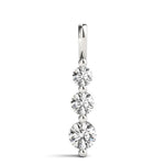18K Solid Gold Natural Diamond Three-Stone Drop Pendant - Detail | Riyanika Jewels
