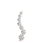 18K Solid Gold Graduated Journey Natural Diamond Pendant Necklace - View 8 | Riyanika Jewels