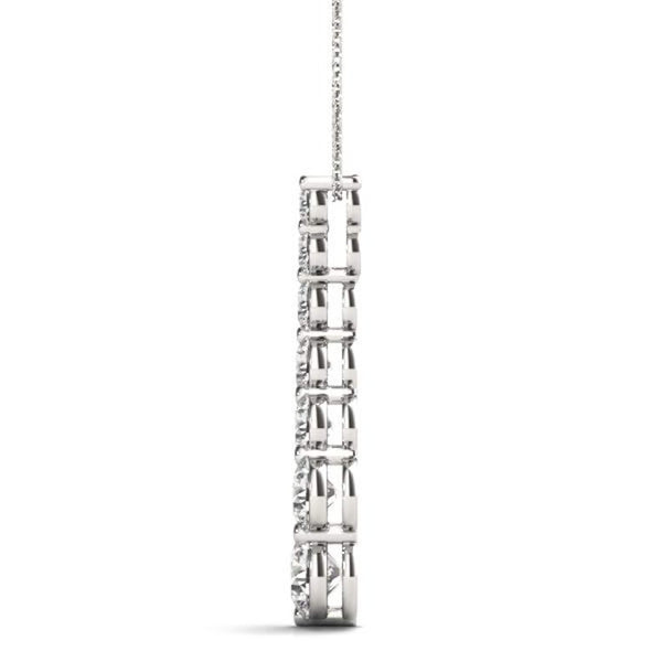 18K Solid Gold Graduated Journey Natural Diamond Pendant Necklace - Side View | Riyanika Jewels