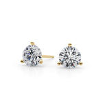 18K Solid Gold 1.00 CTW Lab Grown Diamond Martini-Set Stud Earrings - Side View | Riyanika Jewels