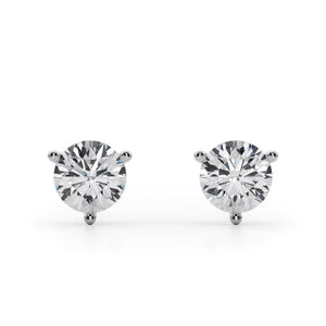 18K Solid Gold 1.00 CTW Natural Diamond Martini-Set Stud Earrings
