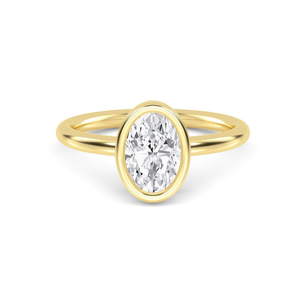 18K 1ct Lab Grown Diamond Oval Cut Solitaire Engagement Ring