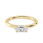 18K Solid Gold 0.70 Ct Hexagon Natural Diamond Solitaire Engagement Ring - Close Up