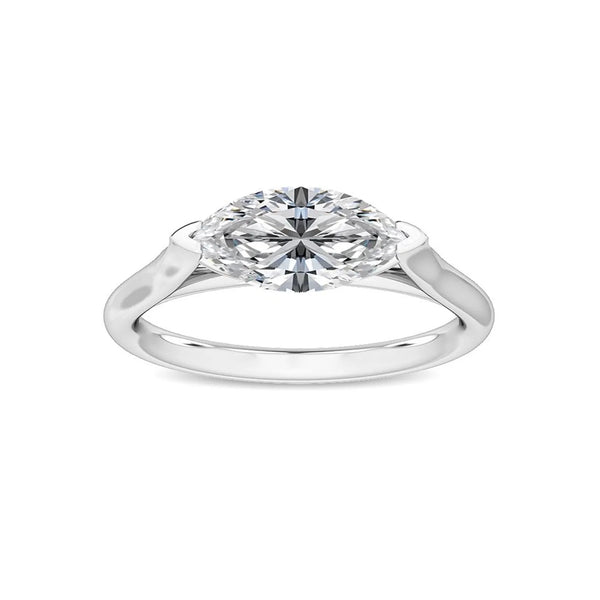 18K 1ct Lab Grown Diamond Marquise Cut Solitaire Engagement Ring