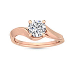 1.00Ct Lab Grown Diamond Solitaire Engagement Ring in 18K Solid Gold - Side View | Riyanika Jewels