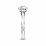 18K Solid Gold 1.00Ct Round Lab Grown Diamond Solitaire Engagement Ring - View 6 | Riyanika Jewels