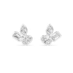14K 2.06ct Natural Diamond Oval Cut Cluster Stud Earrings