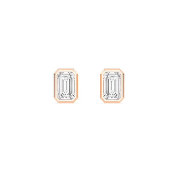 14K 1.08ct Lab Grown Diamond Bezel Stud Earrings
