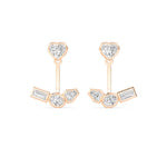 18K Solid Gold 1.33 Ct Lab Grown Diamond Heart Stud Earrings - Detail | Riyanika Jewels