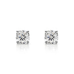 18K Solid Gold Lab Grown Diamond Cushion-Cut Stud Earrings - Side View | Riyanika Jewels