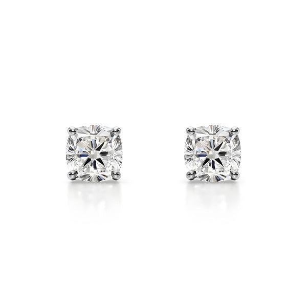 14K Lab Grown Diamond Cushion Cut Stud Earrings