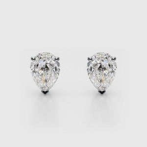 14K 1ct Lab Grown Diamond Pear Cut Stud Earrings