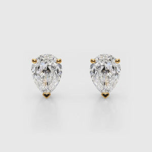 14K Lab Grown Diamond Pear Cut Stud Earrings