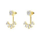 18K Solid Gold 2.44ctw Multi Shape Natural Diamond Drop Earrings - Close Up | Riyanika Jewels
