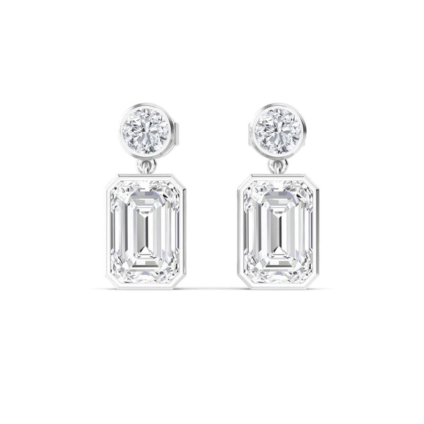 14K 2.32ct Lab Grown Diamond Round Cut Drop Earrings