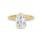 14K 3ct Natural Diamond Oval Cut Solitaire Engagement Ring