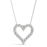 18K Solid Gold 0.60 CT Lab Grown Diamond Heart Pendant Necklace - Close Up | Riyanika Jewels