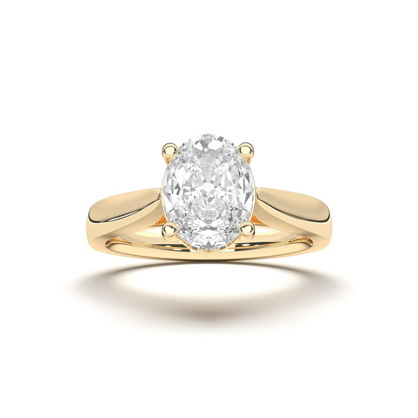 14K 1ct Lab Grown Diamond Oval Cut Solitaire Engagement Ring