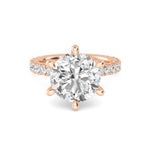 18K Solid Gold 3.01 CT Round Cut Natural Diamond Engagement Ring - Detail | Riyanika Jewels