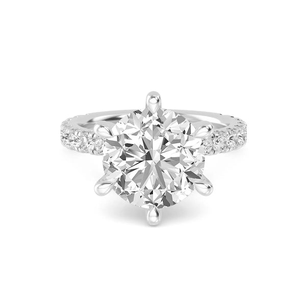 18K Solid Gold 3.01 CT Round Cut Natural Diamond Engagement Ring