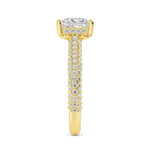 18K Solid Gold 2.06 CT Princess Cut Lab Grown Diamond Engagement Ring - Side View | Riyanika Jewels