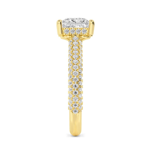 14K 2ct Natural Diamond Princess Cut Solitaire Engagement Ring