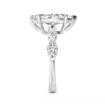 14K 2.5ct Lab Grown Diamond Marquise Cut Side Stone Engagement Ring