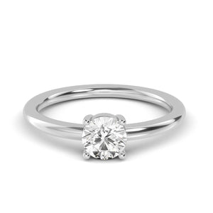 18K Solid Gold 0.52 Ct Round 4‑Prong Natural Diamond Solitaire Engagement Ring