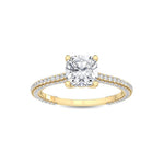 14K 1ct Lab Grown Diamond Cushion Cut Solitaire Engagement Ring
