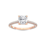 14K 1ct Lab Grown Diamond Cushion Cut Solitaire Engagement Ring