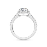 18K Solid Gold 1.62ct Round Cut Lab Grown Diamond Halo Engagement Ring - Alternate Angle