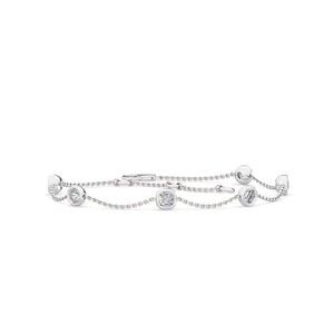 14K 1ct Natural Diamond Bezel Bracelet