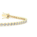 3.11 Ct Lab Grown Diamond Bezel-Set Tennis Bracelet in 18K Solid Gold - Alternate Angle | Riyanika Jewels