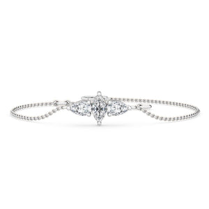 0.50Ct Marquise & Pear Cut Dainty Natural Diamond Bracelet in 18K Solid Gold