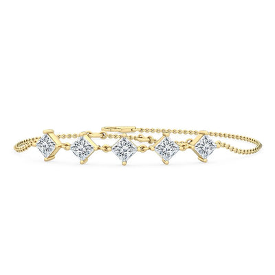 14K 0.65ct Lab Grown Diamond Princess Cut Bracelet