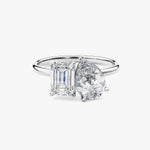 2ct Natural Diamond Pear Cut Toi et Moi Ring in 14K Solid Gold | Riyanika