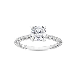 14K 1ct Lab Grown Diamond Cushion Cut Solitaire Engagement Ring