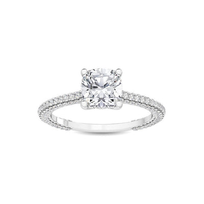 14K 1ct Lab Grown Diamond Cushion Cut Solitaire Engagement Ring