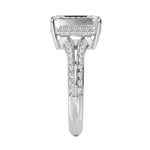 18K Solid Gold 3.09Ct Emerald Cut Lab Grown Diamond Engagement Ring - View 6 | Riyanika Jewels