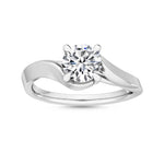 1.00Ct Natural Diamond Solitaire Engagement Ring in 18K Solid Gold