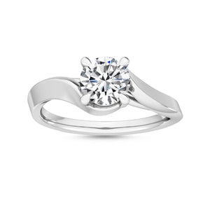 1.00Ct Natural Diamond Solitaire Engagement Ring in 18K Solid Gold